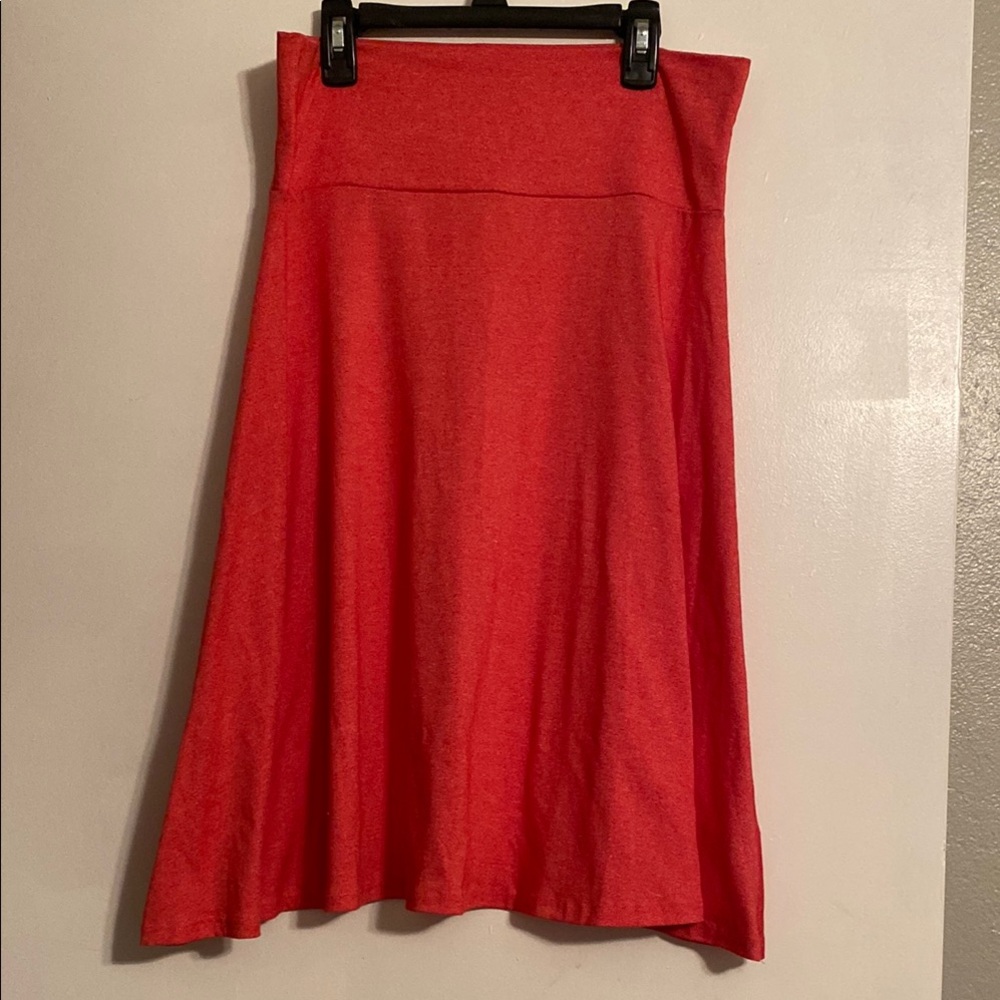 LuLaRoe Red Midi A-Line Skirt for Casual Occasions